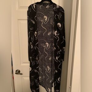 Giuliana Swan Print Long Cardigan XS